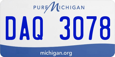 MI license plate DAQ3078