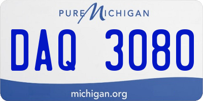 MI license plate DAQ3080