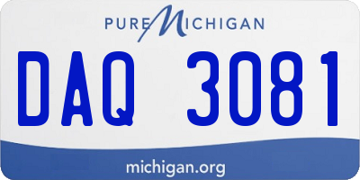 MI license plate DAQ3081