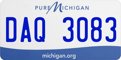 MI license plate DAQ3083