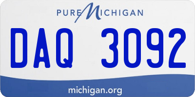 MI license plate DAQ3092