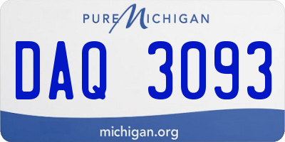 MI license plate DAQ3093