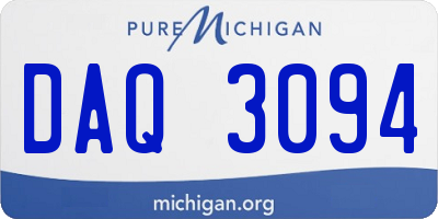 MI license plate DAQ3094