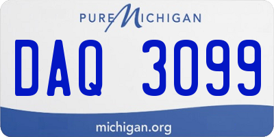 MI license plate DAQ3099