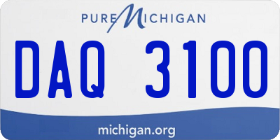 MI license plate DAQ3100