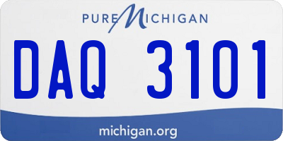 MI license plate DAQ3101