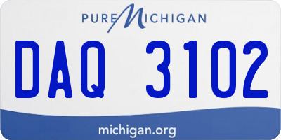 MI license plate DAQ3102