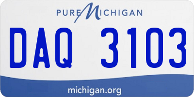 MI license plate DAQ3103