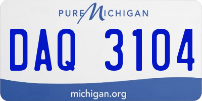 MI license plate DAQ3104