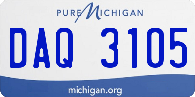 MI license plate DAQ3105