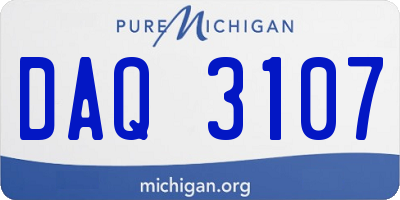 MI license plate DAQ3107