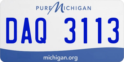 MI license plate DAQ3113