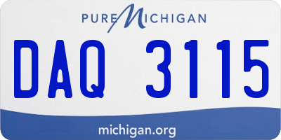 MI license plate DAQ3115