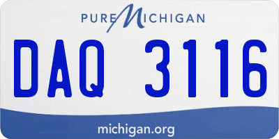 MI license plate DAQ3116