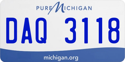 MI license plate DAQ3118