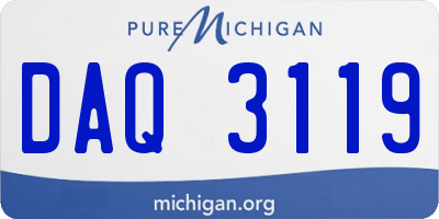 MI license plate DAQ3119
