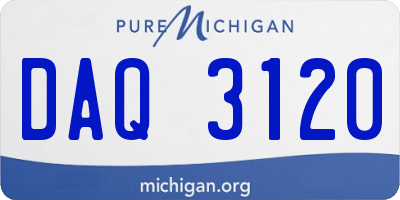 MI license plate DAQ3120