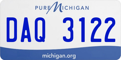 MI license plate DAQ3122