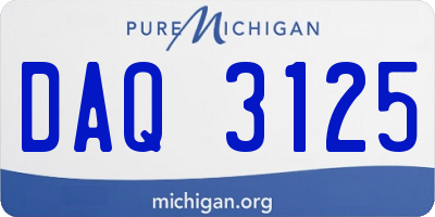 MI license plate DAQ3125