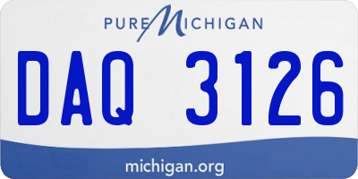MI license plate DAQ3126