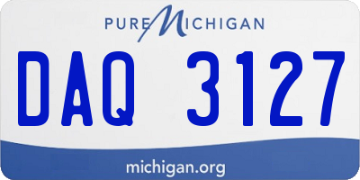MI license plate DAQ3127