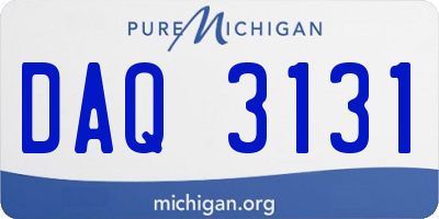 MI license plate DAQ3131