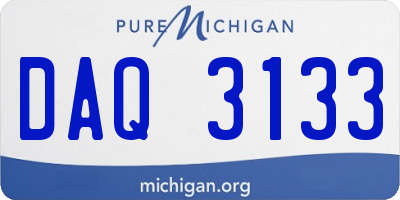 MI license plate DAQ3133