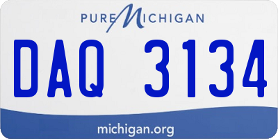MI license plate DAQ3134