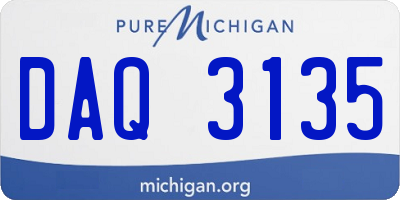 MI license plate DAQ3135