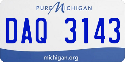 MI license plate DAQ3143