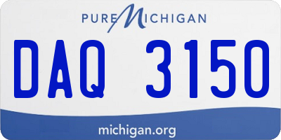 MI license plate DAQ3150
