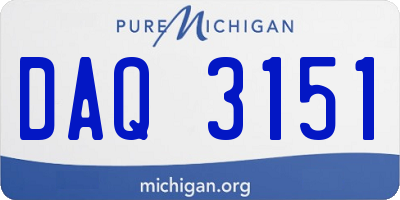 MI license plate DAQ3151