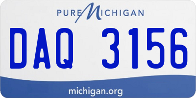 MI license plate DAQ3156