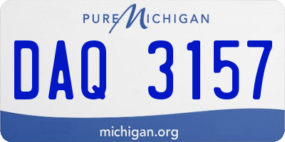 MI license plate DAQ3157