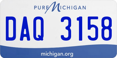 MI license plate DAQ3158