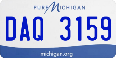 MI license plate DAQ3159