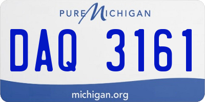 MI license plate DAQ3161