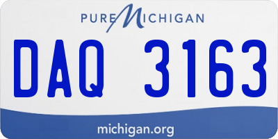 MI license plate DAQ3163