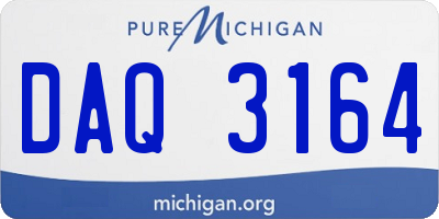 MI license plate DAQ3164