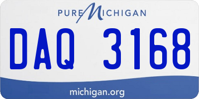 MI license plate DAQ3168