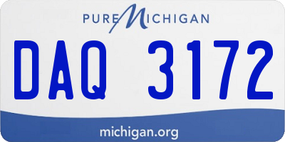 MI license plate DAQ3172