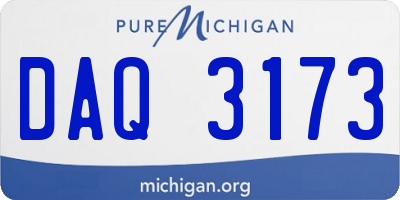 MI license plate DAQ3173