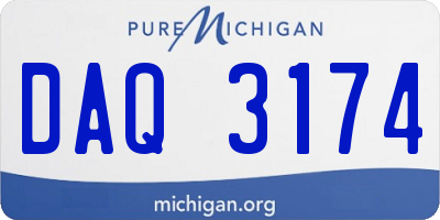 MI license plate DAQ3174
