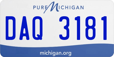 MI license plate DAQ3181