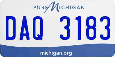 MI license plate DAQ3183