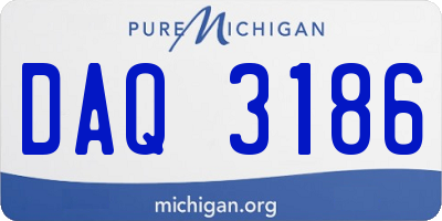 MI license plate DAQ3186