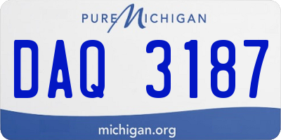 MI license plate DAQ3187
