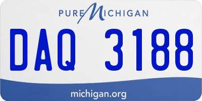 MI license plate DAQ3188
