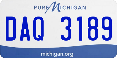 MI license plate DAQ3189