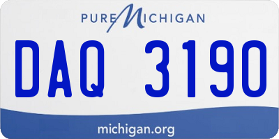 MI license plate DAQ3190